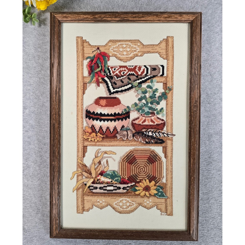 Vintage Sunset Dimensions Cross Stitch Southwest Collection #13567 Framed Art